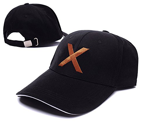 ANDREYD Ed Sheeran X Logo Adjustable Snapback Embroidery Hats Caps - Black/Orange