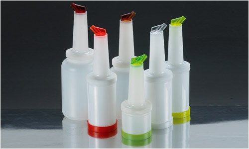 Paderno World Cuisine 2-1/8-Quart Plastic Beverage Container, Orange Cap and Pourer