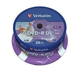  : Verbatim DVD+R Double Layer 8x Speed 8,5 GB 25er Spindel printabel (bedruckbar) DVD-Rohlinge