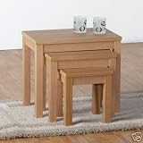 Oakleigh nest of 3 tables Real oak veneer.