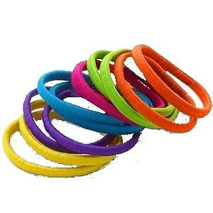 Elastic Ponytail Holder - NO METAL - Assorted Colors - 18pcs