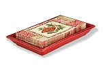 October Hill Ceramic Guest Towel Caddy/Tray, Red