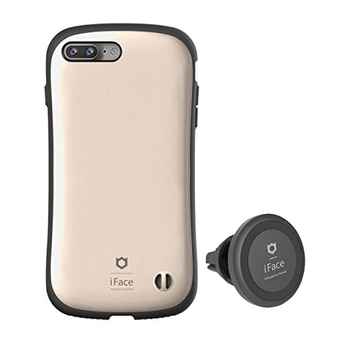 iPhone7 Plus ケース カバー iFace Duo Set 車載ホルダー カーマウント セット 正規品 / シャンパンゴールド