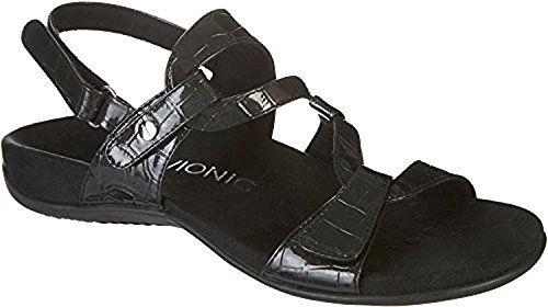 Vionic REST Paros - Womens Adjustable Sandal Black Patent - 9