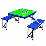 Picnic Time Blue with Poker Design Portable Folding Table/Seats