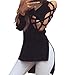 Sunward(TM) Fashion Women Club Sexy Hollow Sleeve Blouse (XLarge, Black)