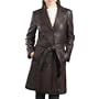 BGSD Women's New Zealand Lambskin Leather Trench Coat - Brown XL