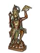 Hanuman Statue Carrying Mountain of Herbs Brass Sculpture India Idols 10.5 inch