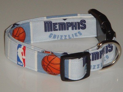 NBA Memphis Grizzlies Basketball Dog Collar Light Blue Medium 1"