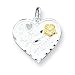 Sterling Silver I Love You Mom Heart Charm with 20 inch Sterling Silver Chain