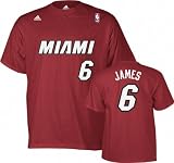 Miami Heat Lebron James Player Name and Number T-Shirt (Red) - Medium