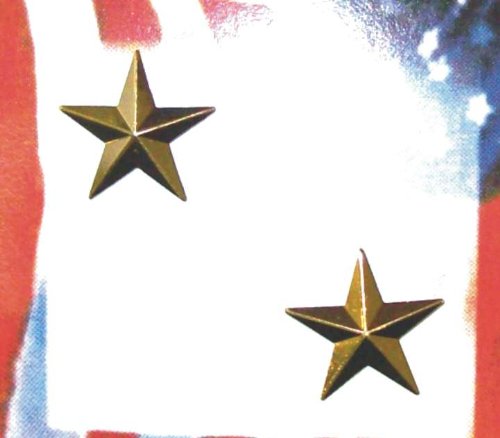 Brigadier General Gold Colored Uniform Stars Pins (Set of 2)