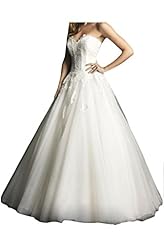 Strapless Sweetheart Natural   Waistline Lace   Ball Gown Wedding Dress 