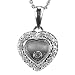 Heart Shape Pendant with Floating Diamond