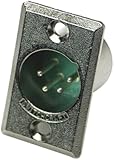 Switchcraft D4M 4-Pin Male XLR Panel Mount Plug, Nickel Finish