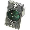 Switchcraft D4M 4-Pin Male XLR Panel Mount Plug, Nickel Finish