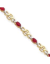 14k Gold Ruby & Diamond Bracelet