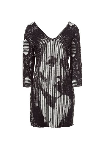 APART Damen Shirt/ T-Shirt Longshirt in Schwarz-weiss-Optik, 345866, Gr. 40, Schwarz (schw Preisvergleich