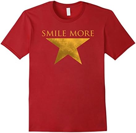 Men's Smile More T-Shirt | Hamilton | Burr | Broadway | Gift Large Cranberry