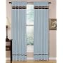 Hotel Spa Collection Curtains Blue and Chocolate Stripe Set of 2 Window Panels Coverings Treatments