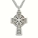 Sterling Silver 3/4 Engraved Trinity Celtic Cross Necklace on 18 Chain