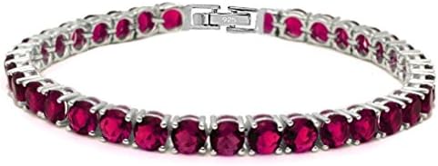 Pink Cookie 14.5Ct Round Ruby Silver Tone Bracelet Sbc1321-Ru So6-Afe