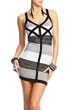 2b Strapless Crisscross Back Lurex Bodycon Dress