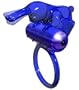 Power Bullet Buzz Bunny 3-Speed Penis Ring, Blue