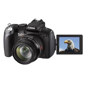 Canon PowerShot SX10 IS Digital Camera - Black (10MP, 20x Optical Zoom) 2.5 inch Vari-angle LCD
