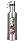 San Francisco 49ers 34oz Silver Aluminum Water Bottle