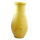 Handmade Classic Finesse Ceramic Earthenware Flower Vase In Mustard Yellow