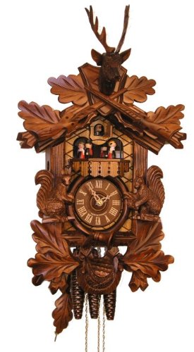 Adolf Herr Cuckoo Clock 1 day with music The Hunting Scene Squirrels 20 Inches