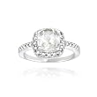 Sterling Silver 2.15ct White Topaz & Diamond Accent Square Ring