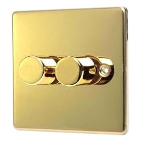 POLISHED 2 GANG 2 WAY 500 WATT DIMMER SWITCH C356PBW
