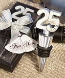25th Anniversary Wine Bottle Stopper Favors, Quantity of 16 pc,