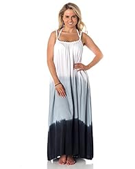 General Print Tank Rayon Beaded Maxi Dress 