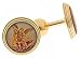Yellow gold plated Saint (St) Michael religious cufflinks with presentation box. Made in the U.S.A