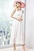 OSA Women's Vintage Fit Flare Casual Embroidery Chiffon Lace Maxi Dress