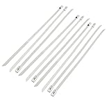uxcell　ステンレス鋼 PVC 溶射ケーブルタイ　4.6mmの幅　200mm 長い　10枚入り