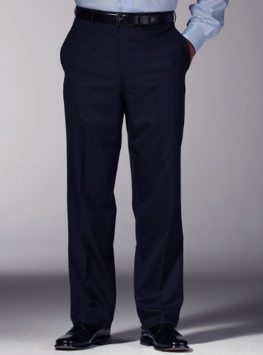 Everyday Suit Separates Slacks Flat Front Pants Trouser Navy Blue (32W X 30L)