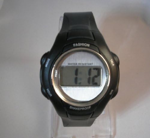 Talking Sports Fashion Style LCD Watch - Water Resistant with Alarm