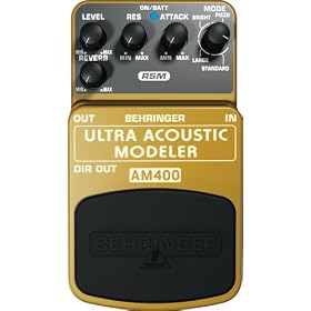Behringer AM400 Ultra Acoustic Modeler Ultimate Electric-To-Acoustic Guitar Modeling Effects Pedal by