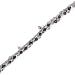 Purple Hearts: Sterling Silver Rhodium Finish Charm Bracelet with Swarovski Crystals and Pearls