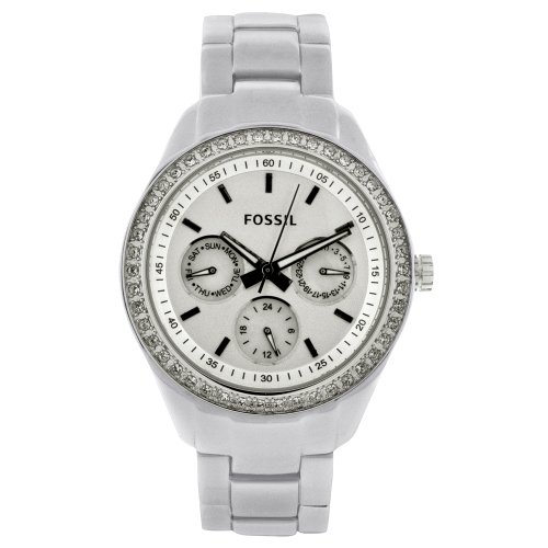 Buy Fossil Women s ES2947 Stainless Steel Analog with White Dial WatchB0058Z6II0 Filter