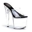 7 1/2 Inch High Platform Slip On Shoe Open Toe Clear Platform Sexy Shoes