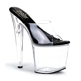 7 1/2 Inch High Platform Slip On Shoe Open Toe Clear Platform Sexy Shoes