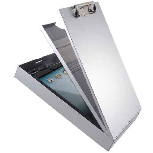 Clipboard 2 Compartment Aluminum Document Storage Box Metal Office Clip