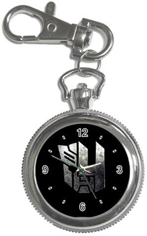 Transformers Autobot Symbol Silver Stainless Steel Keychain with Pocket Watch