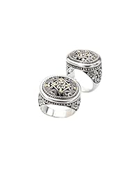 925 Silver Oval Celtic Swirl Ring with 18k Gold Accents- Sizes 6-8