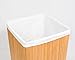 BIRDROCK HOME Bamboo Laundry Hamper - Natural - Square - Machine Washable Cotton Canvas Liner